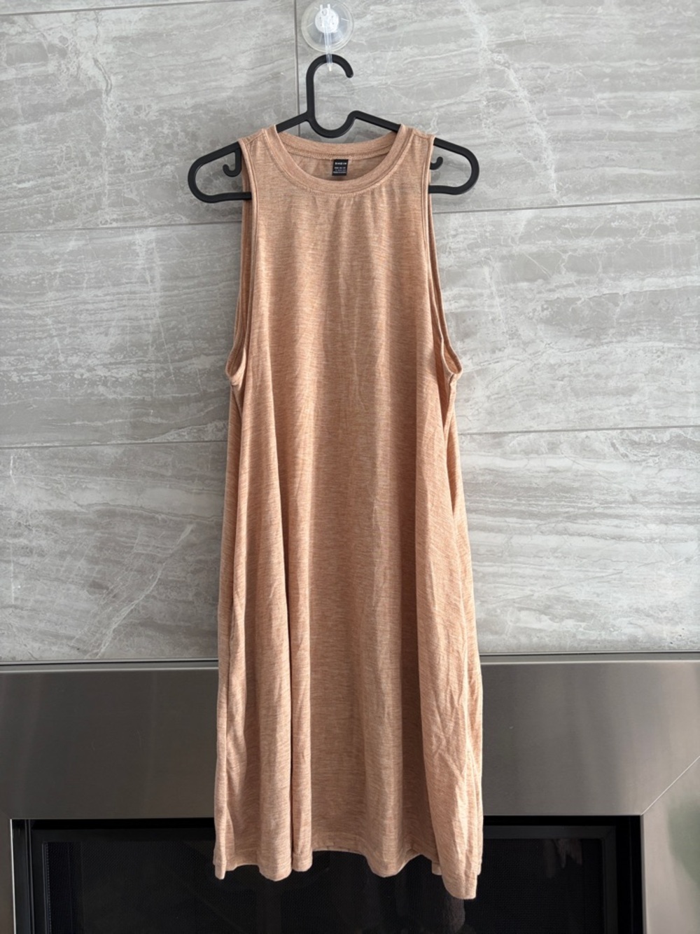 SHEIN Beige Sleeveless Midi Tank Dress